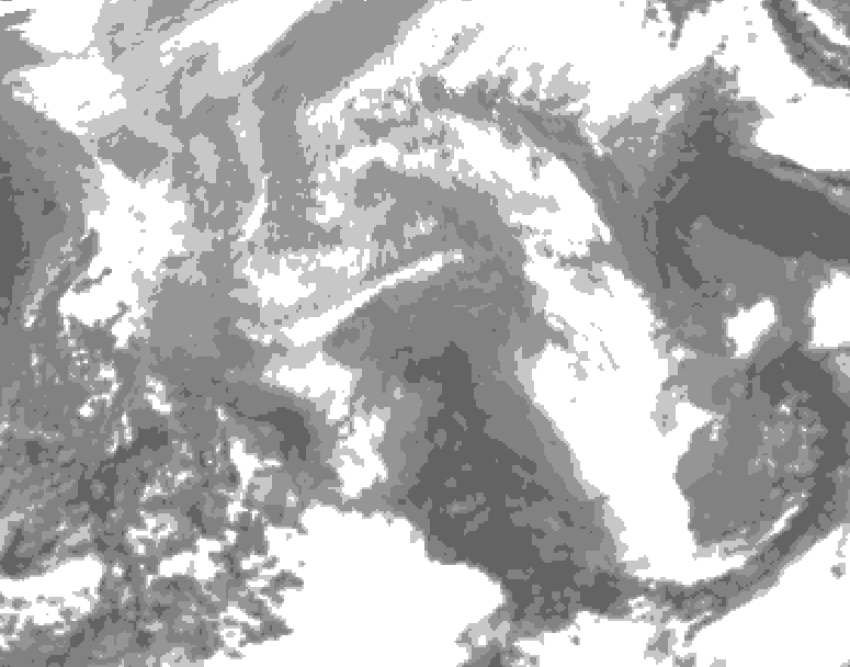 GDPS total cloud 072 hour forecast chart for Canada based on 2025/12/23 1200Z data
