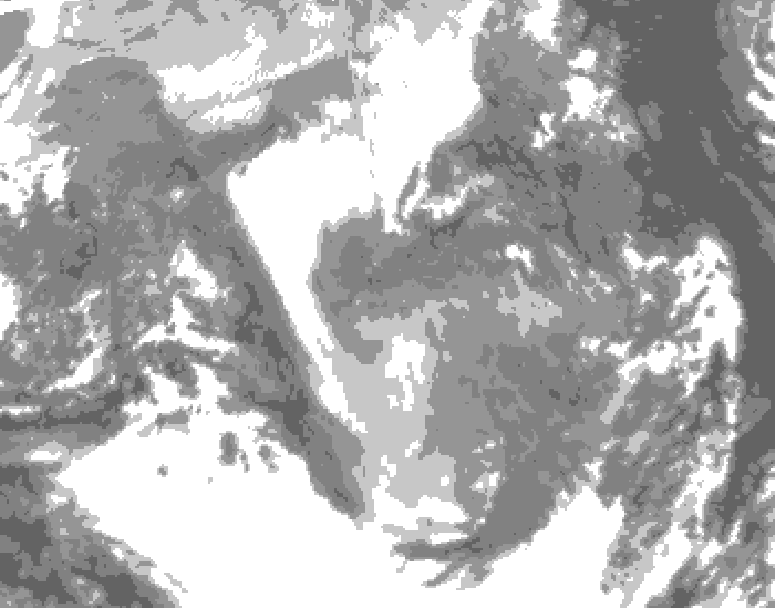 GDPS total cloud 204 hour forecast chart for Canada based on 2025/12/23 1200Z data