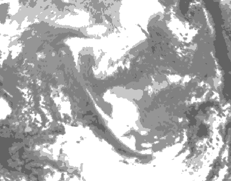 GDPS total cloud 222 hour forecast chart for Canada based on 2025/12/23 1200Z data