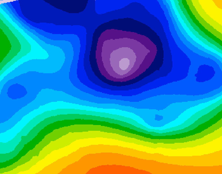 GDPS 500 millibar geopotential height 006 hour forecast chart for Canada based on 2025/12/24 0000Z data