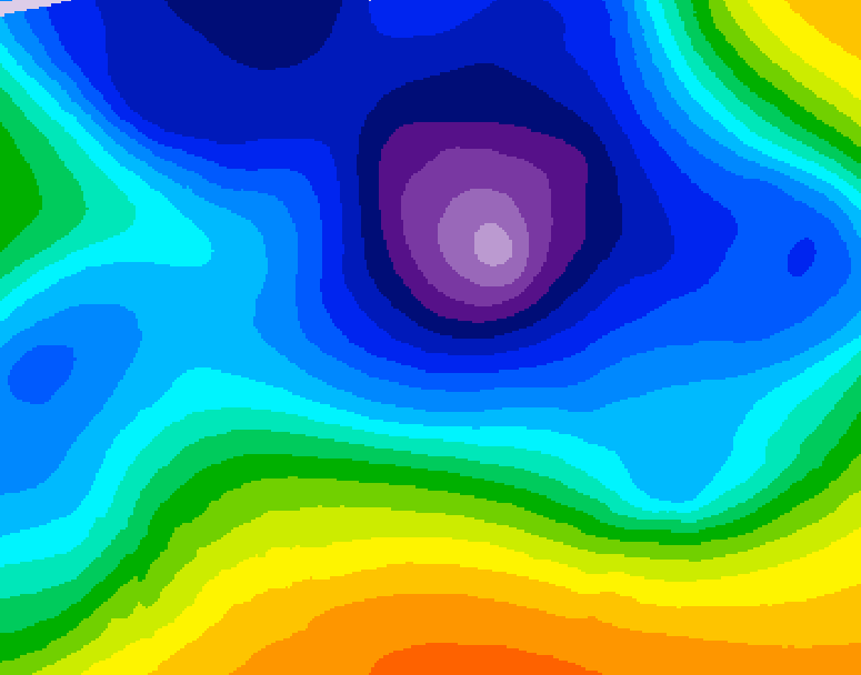 GDPS 500 millibar geopotential height 012 hour forecast chart for Canada based on 2025/12/24 0000Z data