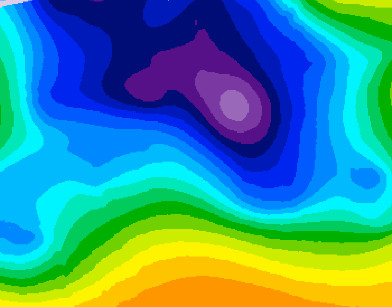 GDPS 500 millibar geopotential height 036 hour forecast chart for Canada based on 2025/12/24 0000Z data