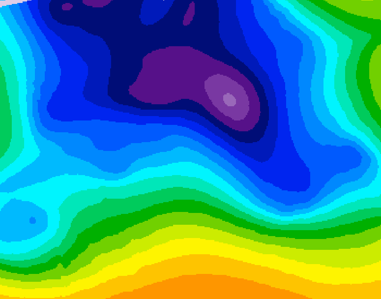 GDPS 500 millibar geopotential height 042 hour forecast chart for Canada based on 2025/12/24 0000Z data