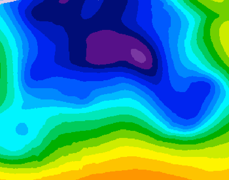 GDPS 500 millibar geopotential height 048 hour forecast chart for Canada based on 2025/12/24 0000Z data