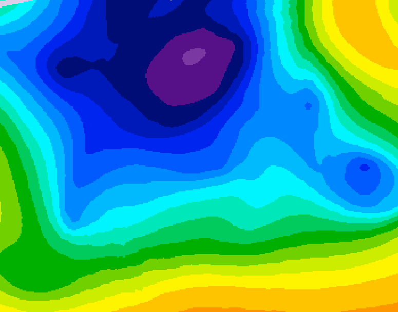 GDPS 500 millibar geopotential height 072 hour forecast chart for Canada based on 2025/12/24 0000Z data