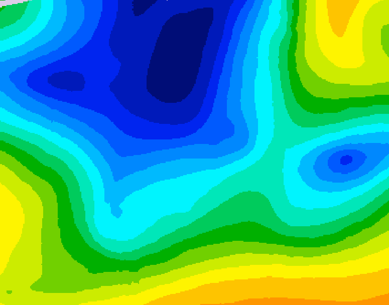 GDPS 500 millibar geopotential height 090 hour forecast chart for Canada based on 2025/12/24 0000Z data