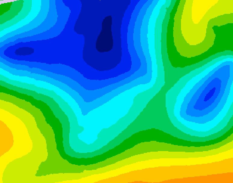 GDPS 500 millibar geopotential height 102 hour forecast chart for Canada based on 2025/12/24 0000Z data