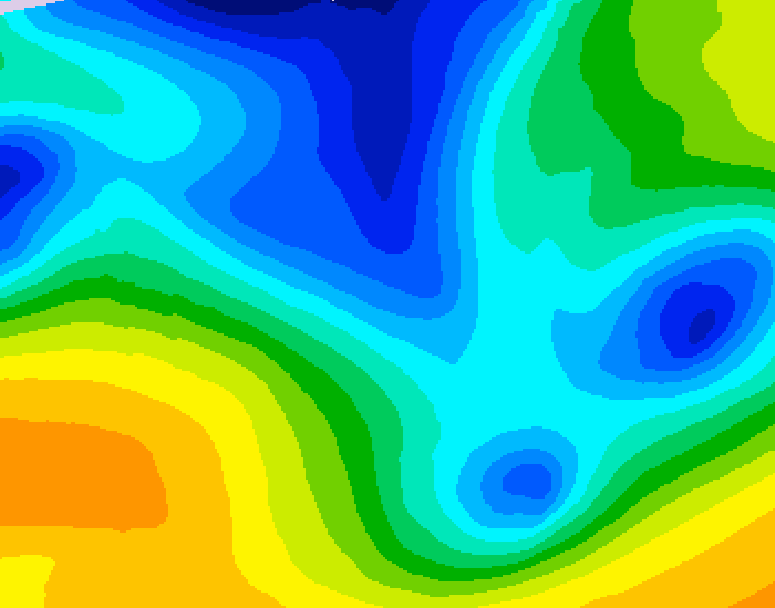 GDPS 500 millibar geopotential height 138 hour forecast chart for Canada based on 2025/12/24 0000Z data
