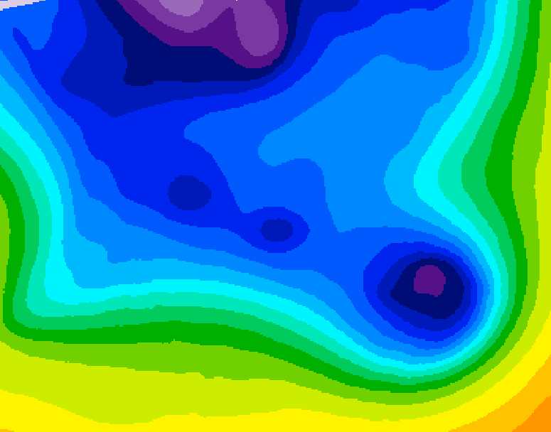 GDPS 500 millibar geopotential height 222 hour forecast chart for Canada based on 2025/12/24 0000Z data