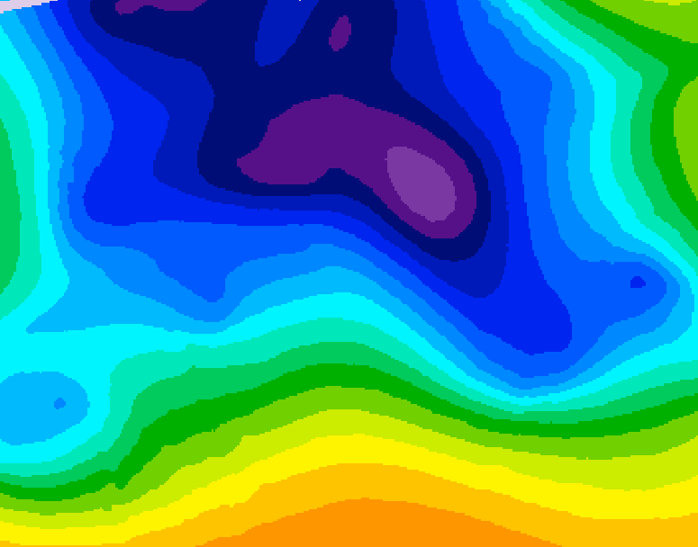 GDPS 500 millibar geopotential height 030 hour forecast chart for Canada based on 2025/12/24 1200Z data