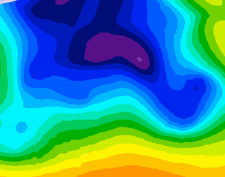 GDPS 500 millibar geopotential height 036 hour forecast chart for Canada based on 2025/12/24 1200Z data