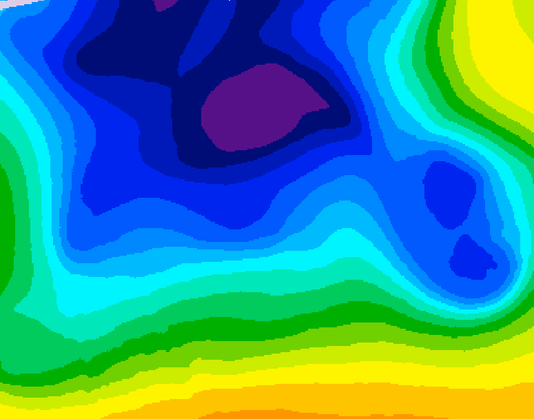 GDPS 500 millibar geopotential height 048 hour forecast chart for Canada based on 2025/12/24 1200Z data