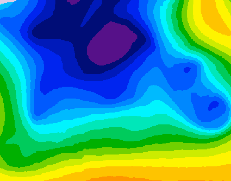 GDPS 500 millibar geopotential height 054 hour forecast chart for Canada based on 2025/12/24 1200Z data