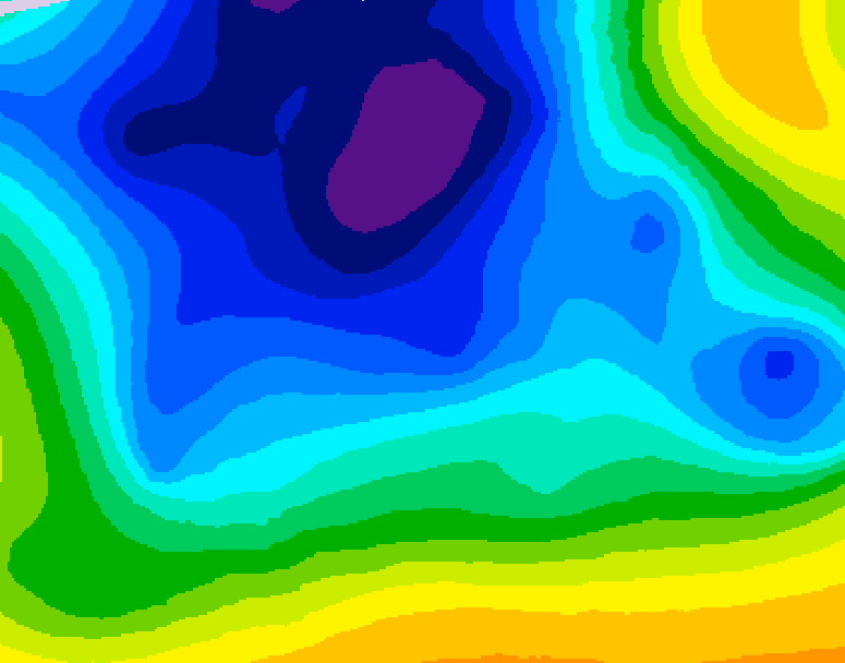 GDPS 500 millibar geopotential height 060 hour forecast chart for Canada based on 2025/12/24 1200Z data