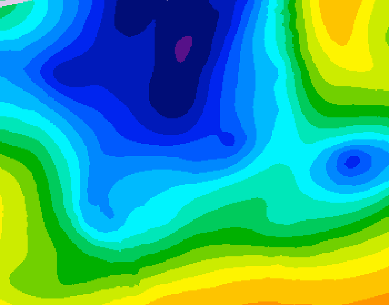 GDPS 500 millibar geopotential height 072 hour forecast chart for Canada based on 2025/12/24 1200Z data