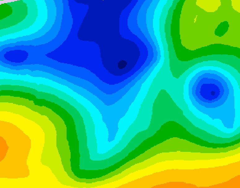 GDPS 500 millibar geopotential height 102 hour forecast chart for Canada based on 2025/12/24 1200Z data