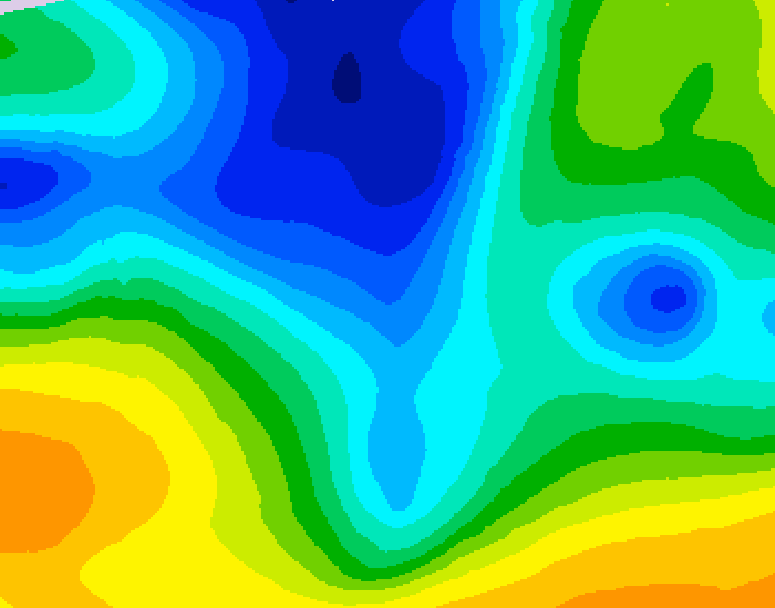 GDPS 500 millibar geopotential height 114 hour forecast chart for Canada based on 2025/12/24 1200Z data