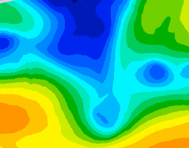 GDPS 500 millibar geopotential height 120 hour forecast chart for Canada based on 2025/12/24 1200Z data