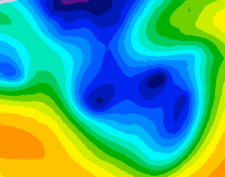 GDPS 500 millibar geopotential height 150 hour forecast chart for Canada based on 2025/12/24 1200Z data