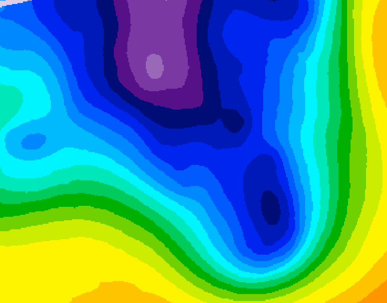 GDPS 500 millibar geopotential height 198 hour forecast chart for Canada based on 2025/12/24 1200Z data