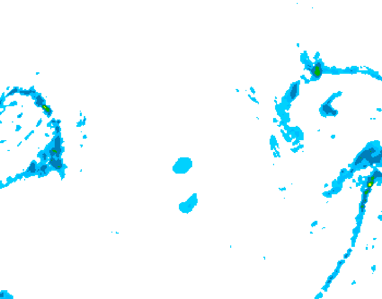 GDPS precipitation 156 hour forecast chart for Canada based on 2025/12/24 0000Z data
