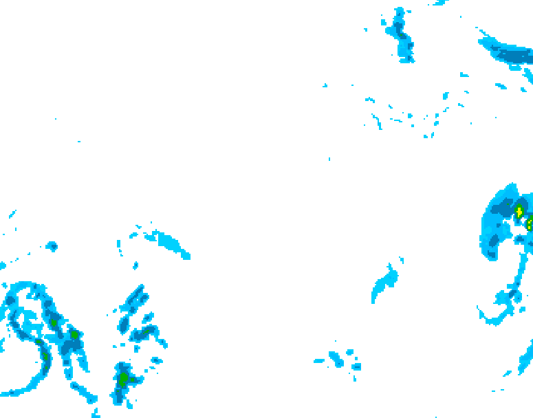 GDPS precipitation 018 hour forecast chart for Canada based on 2025/12/24 1200Z data
