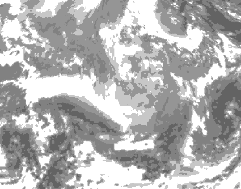 GDPS total cloud 030 hour forecast chart for Canada based on 2025/12/24 0000Z data