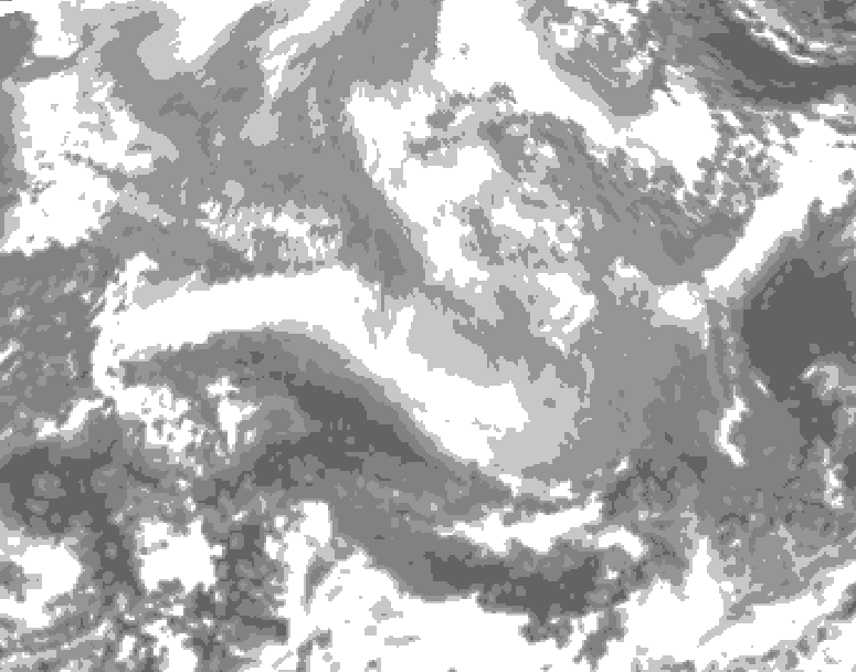 GDPS total cloud 036 hour forecast chart for Canada based on 2025/12/24 0000Z data
