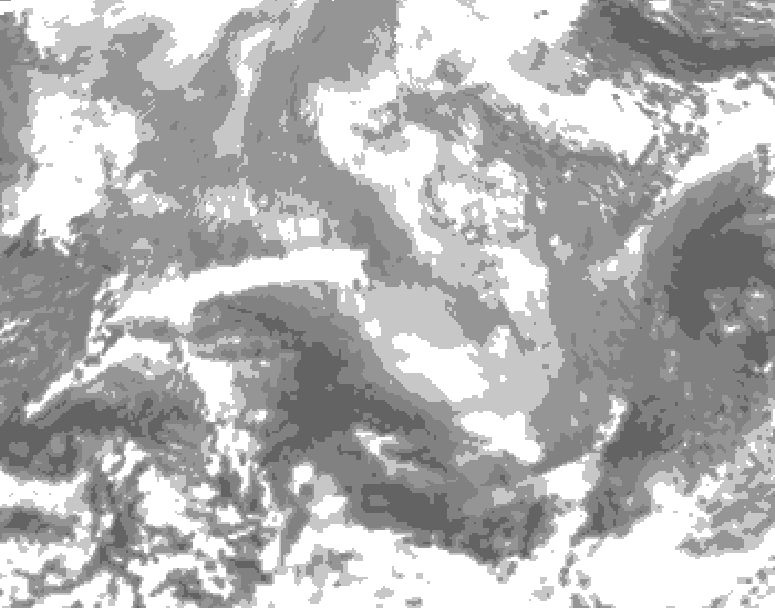 GDPS total cloud 042 hour forecast chart for Canada based on 2025/12/24 0000Z data