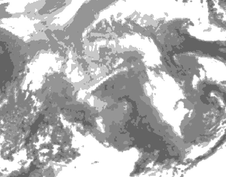 GDPS total cloud 066 hour forecast chart for Canada based on 2025/12/24 0000Z data