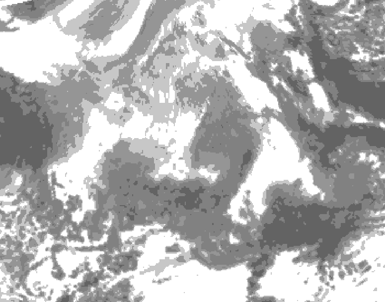GDPS total cloud 084 hour forecast chart for Canada based on 2025/12/24 0000Z data