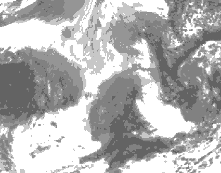 GDPS total cloud 114 hour forecast chart for Canada based on 2025/12/24 0000Z data