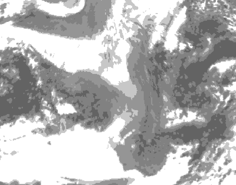 GDPS total cloud 144 hour forecast chart for Canada based on 2025/12/24 0000Z data