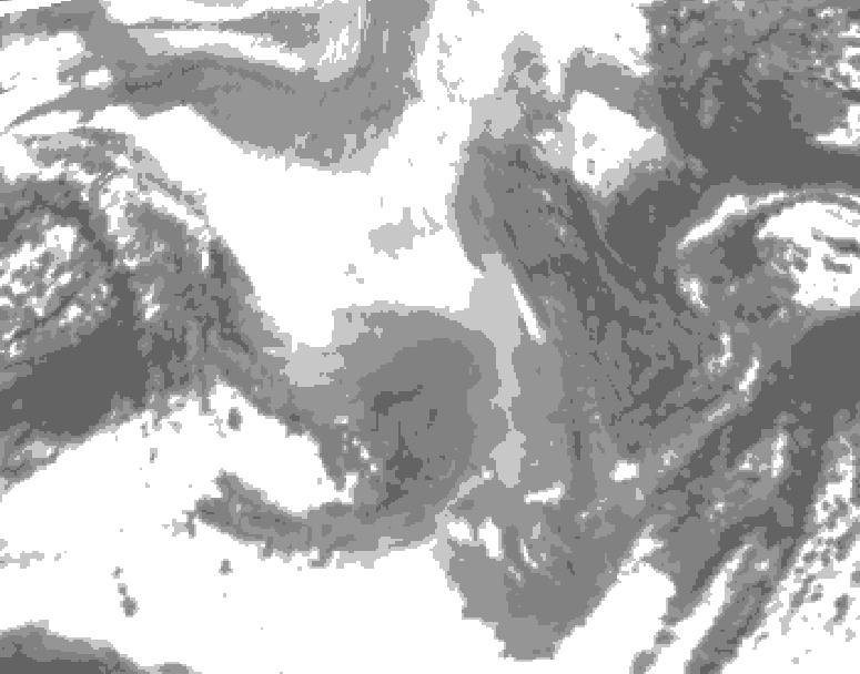 GDPS total cloud 156 hour forecast chart for Canada based on 2025/12/24 0000Z data