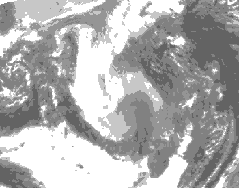 GDPS total cloud 174 hour forecast chart for Canada based on 2025/12/24 0000Z data