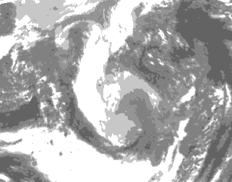 GDPS total cloud 180 hour forecast chart for Canada based on 2025/12/24 0000Z data