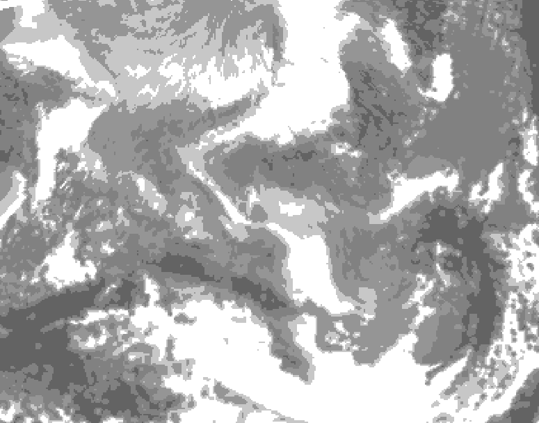 GDPS total cloud 216 hour forecast chart for Canada based on 2025/12/24 0000Z data