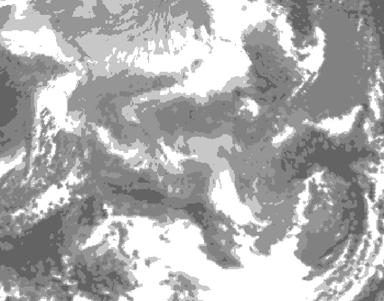 GDPS total cloud 222 hour forecast chart for Canada based on 2025/12/24 0000Z data