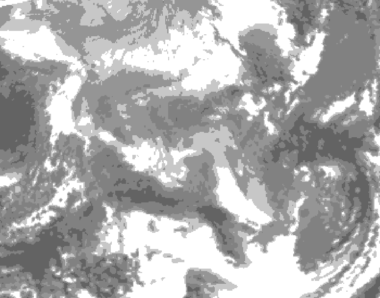 GDPS total cloud 228 hour forecast chart for Canada based on 2025/12/24 0000Z data