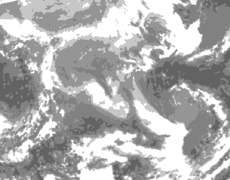 GDPS total cloud 240 hour forecast chart for Canada based on 2025/12/24 0000Z data
