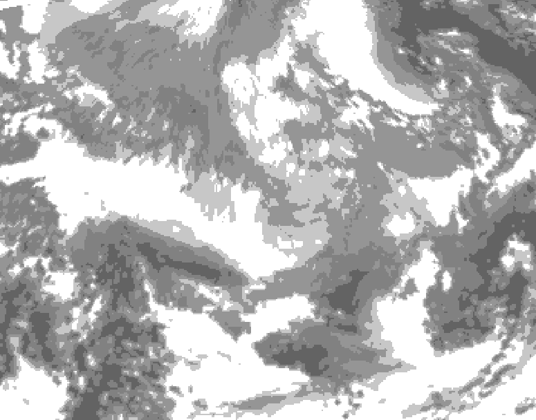 GDPS total cloud 012 hour forecast chart for Canada based on 2025/12/24 1200Z data