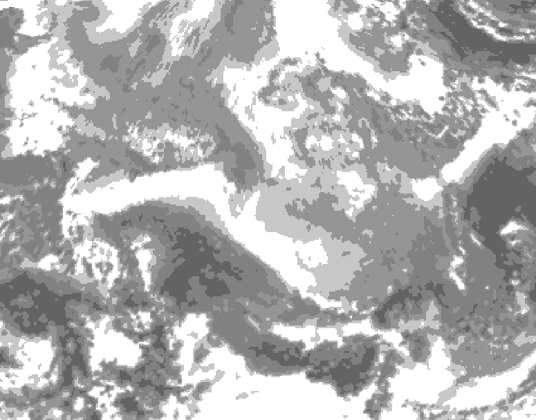 GDPS total cloud 024 hour forecast chart for Canada based on 2025/12/24 1200Z data