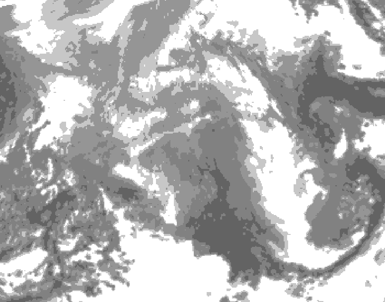 GDPS total cloud 048 hour forecast chart for Canada based on 2025/12/24 1200Z data
