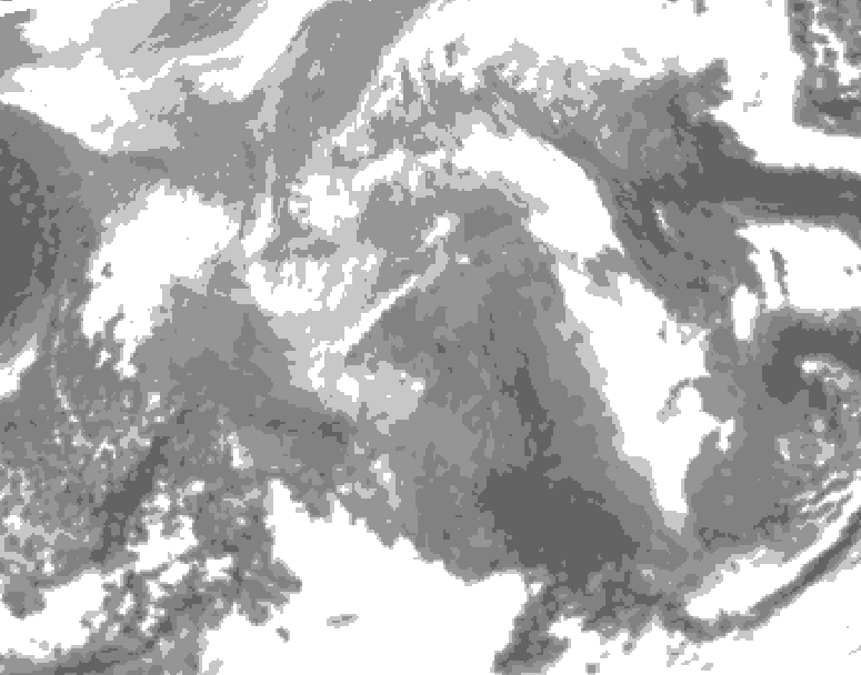 GDPS total cloud 054 hour forecast chart for Canada based on 2025/12/24 1200Z data
