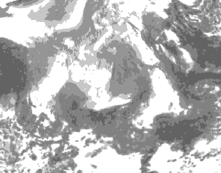 GDPS total cloud 072 hour forecast chart for Canada based on 2025/12/24 1200Z data