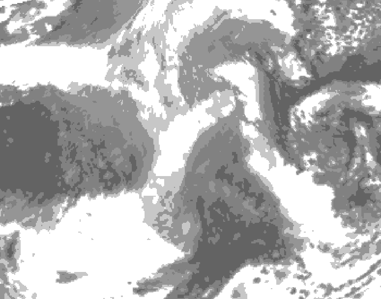 GDPS total cloud 108 hour forecast chart for Canada based on 2025/12/24 1200Z data