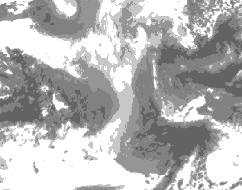 GDPS total cloud 126 hour forecast chart for Canada based on 2025/12/24 1200Z data