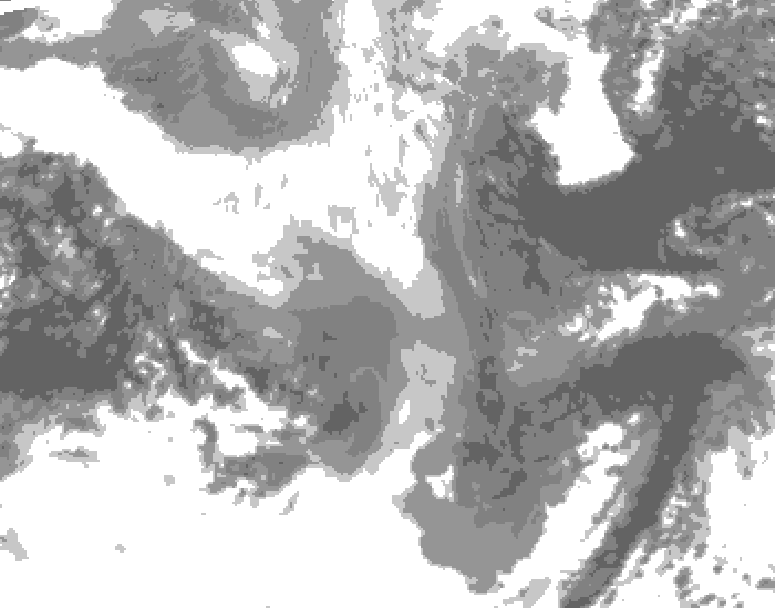 GDPS total cloud 138 hour forecast chart for Canada based on 2025/12/24 1200Z data
