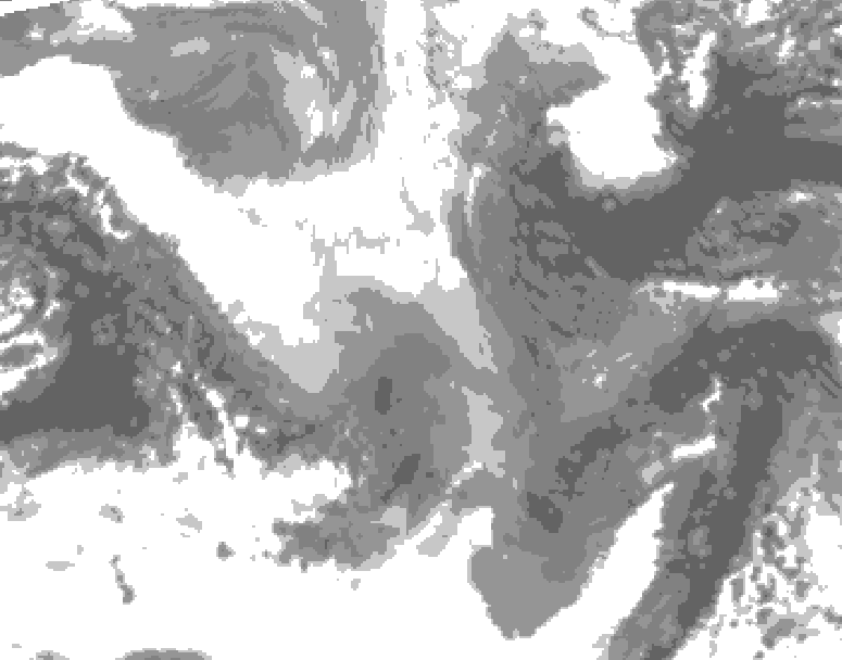 GDPS total cloud 144 hour forecast chart for Canada based on 2025/12/24 1200Z data