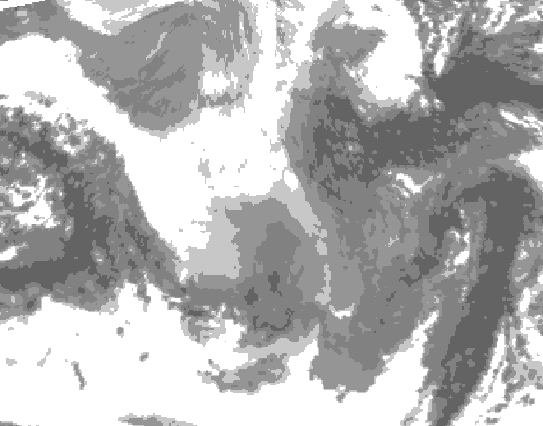 GDPS total cloud 150 hour forecast chart for Canada based on 2025/12/24 1200Z data